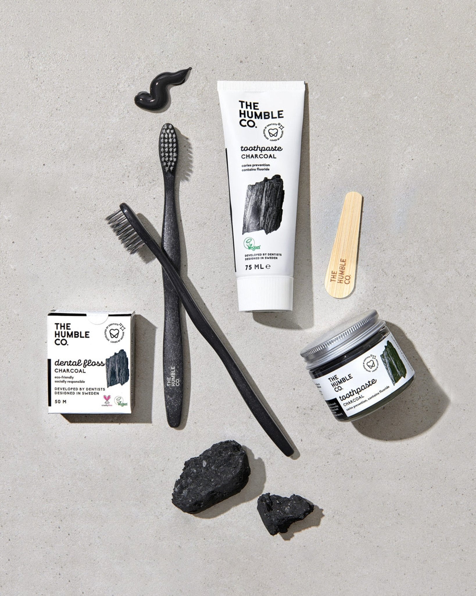 Plant Based Toothbrush | White/Black | The Humble Co.